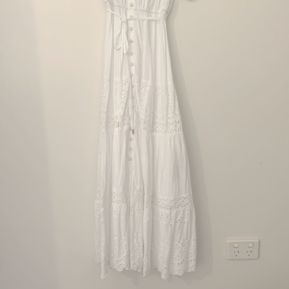 Forever New White Maxi Dress Size 6 - Alma Puff Sleeve Midi Dress (drz13619) - Picture 3 of 13